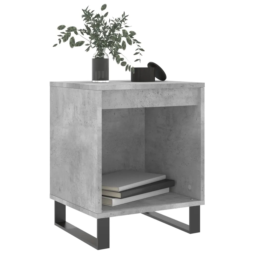 Set di 2 Comodini | Armadio da Notte | Mobiletto da notte Grigio Cemento 40x35x50 cm in Legno Multistrato