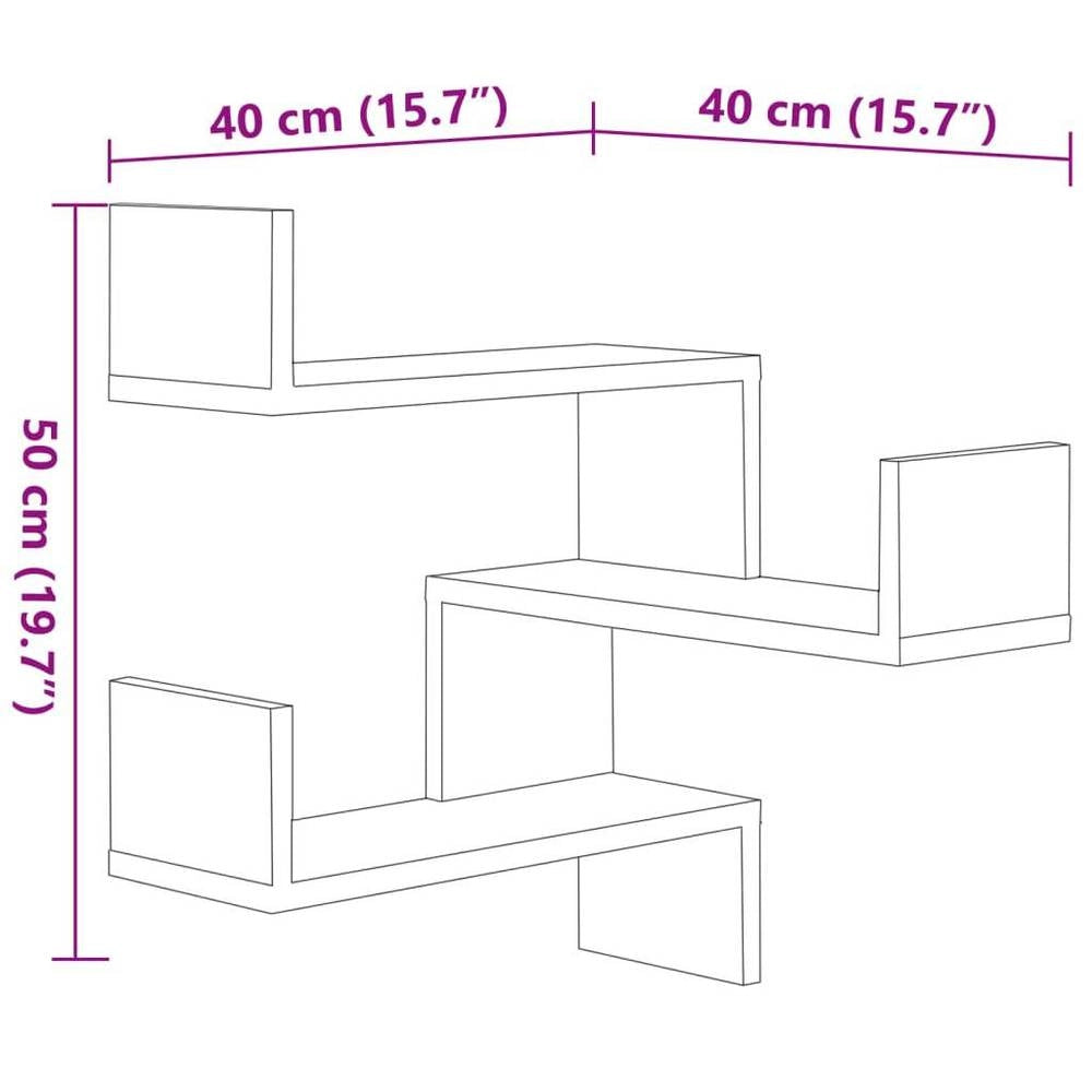 Corner Shelf Unit, 1 Pack, 40x40x50 Cm, Wooden Corner Storage Rack, Space Saving Solution For Living Room, Bedroom, Study