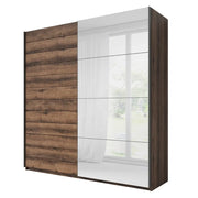 Armadio design 2 porte 220cm colore rovere scuro. Collezione EOS