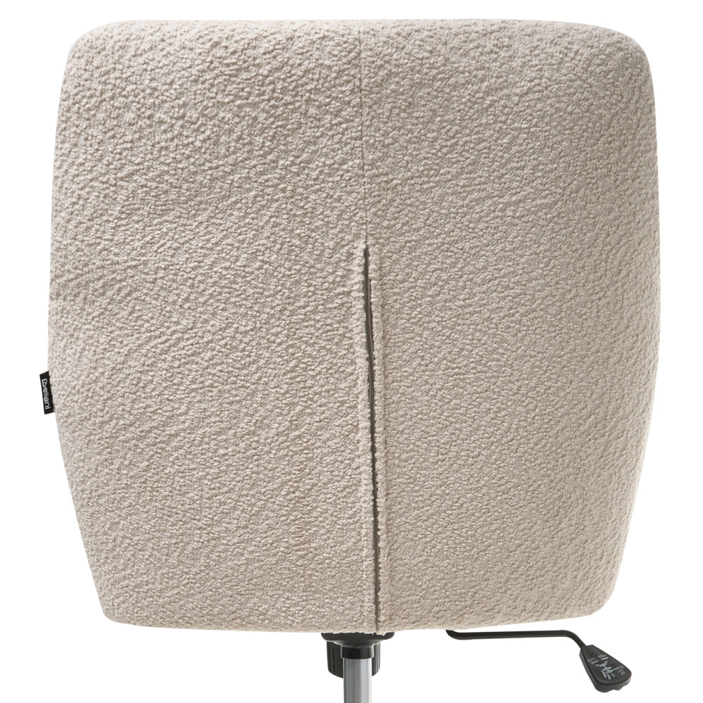 Sedia da ufficio in tessuto bouclè beige chiaro Girevole Funzione Regolabile Mobili da Ufficio