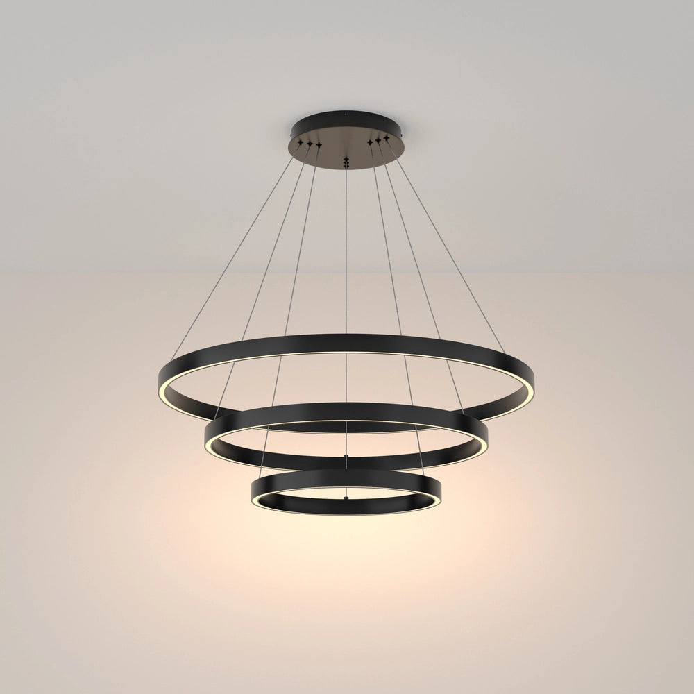Maytoni Lampadario moderno Rim 1 luce LED integrato nero alluminio