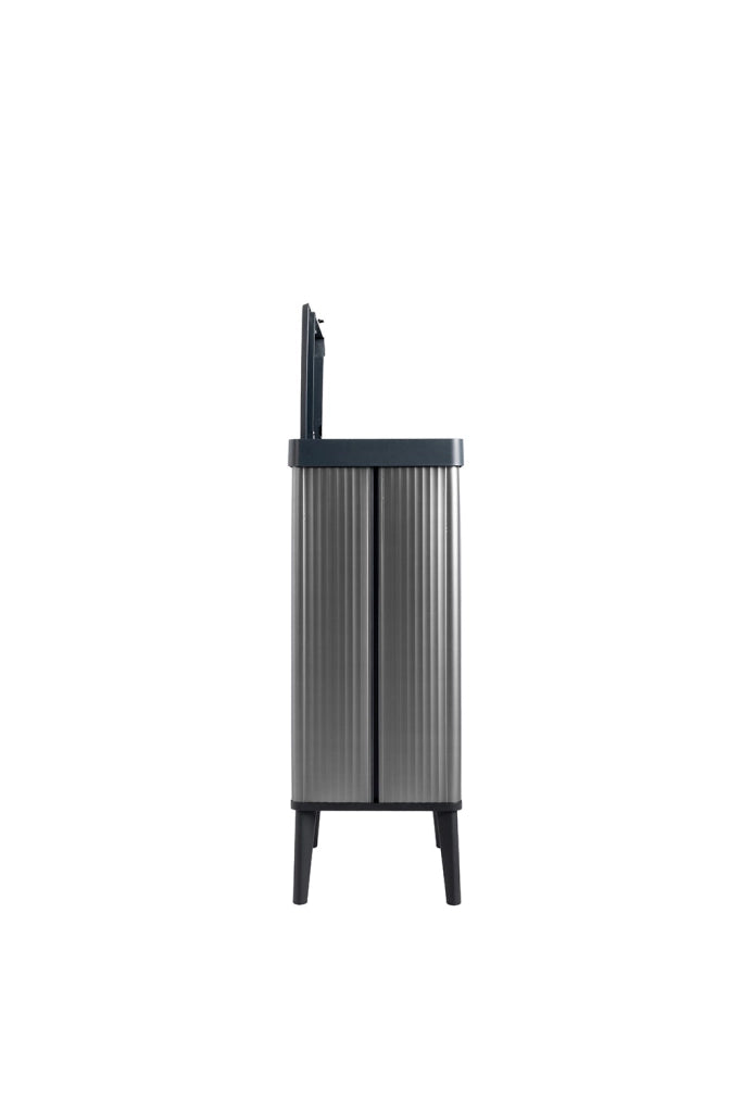 Pattumiera Alta 54L Keter Verto High 43,5x26,5x68,7 cm in Plastica Grigio Perla