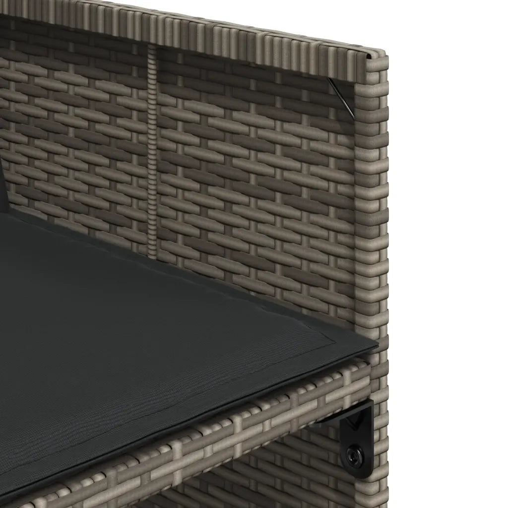 Set da Pranzo da Giardino 5 pz con Cuscini in Polyrattan Grigio 3277849