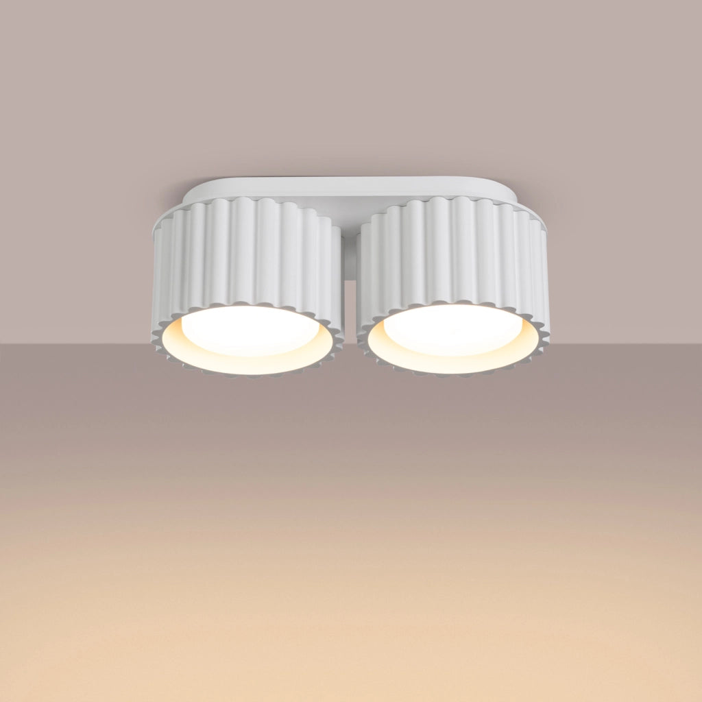 Plafoniera moderna bianca ovale 21cm 2xGX53 Pure Lume
