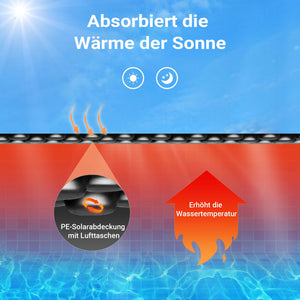 Copertura a bolle d'aria isotermica piscina rettangolare 4x6m nero 120µ