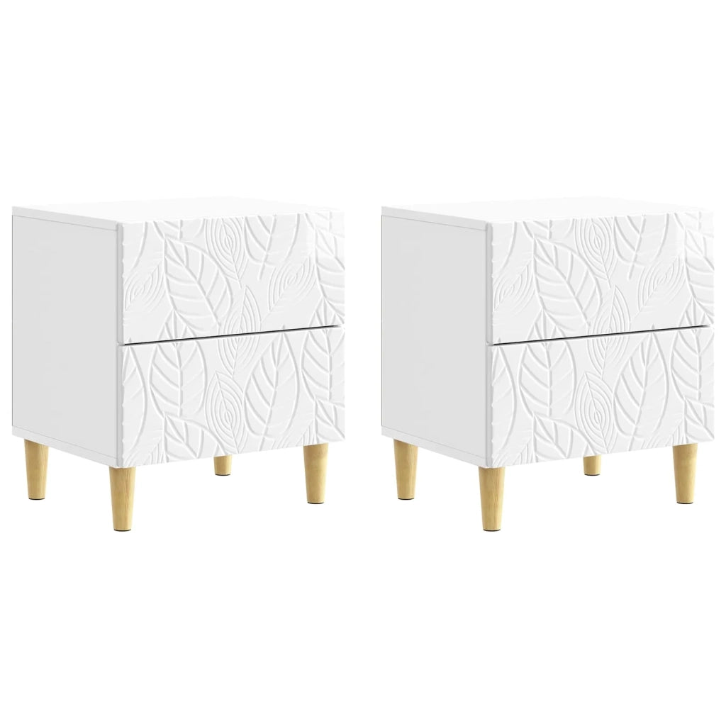 Comodino 2 pcs Bianco Lucido 43 x 34,5 x 48 cm 894994