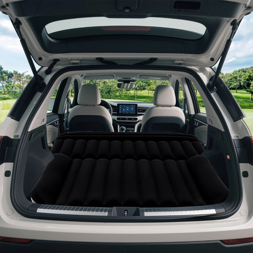 Letto da viaggio spesso rivestimento a doppio lato e borsa da trasporto, Materasso gonfiabile SUV per campeggio Nero-Accessori per veicoli