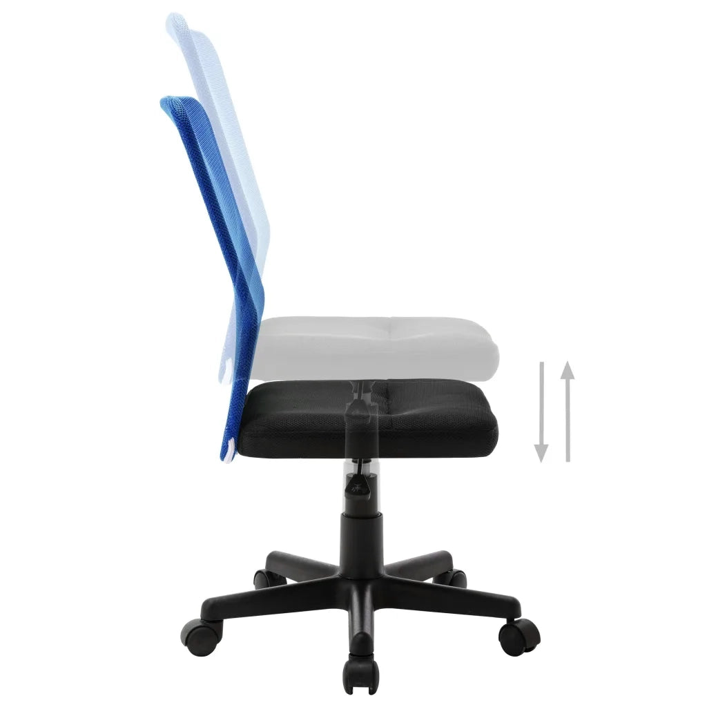 Sedia da Ufficio | Sedia da Gaming Nero e Blu 44x52x100 cm in Tessuto a Rete