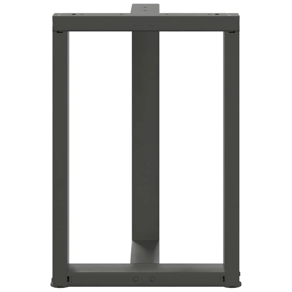 Set di 2 gambe per tavolo da pranzo a forma di T 50 x 35 x 73 cm con piedini regolabili design moderno acciaio antracite 02_0057319