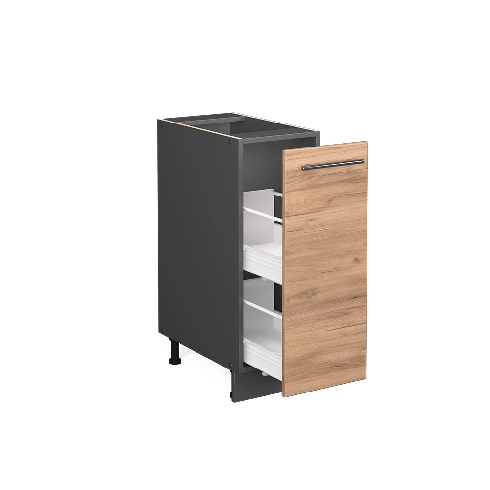Armadio cucina dispensa alto Fame-Line Rovere dorato/Antracite 30 cm, PL Antracite Vicco