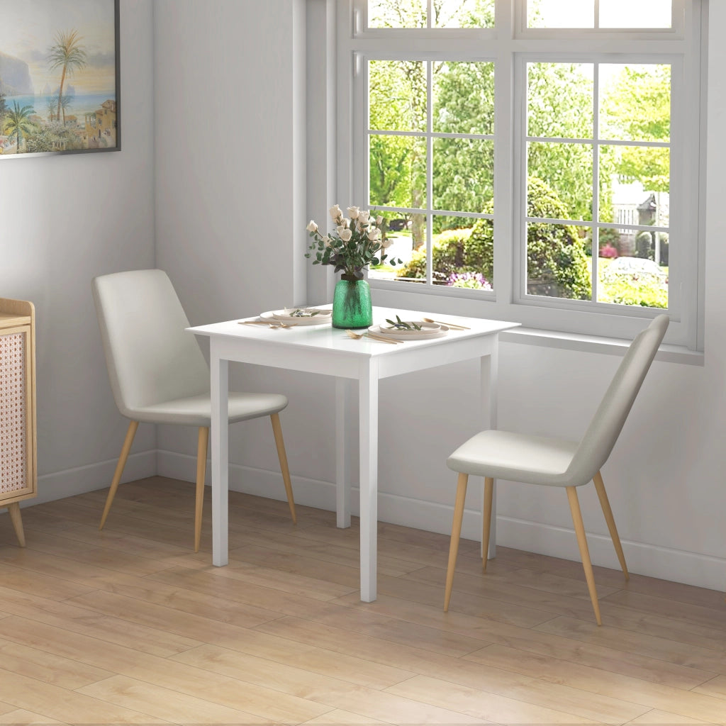 Tavolo da pranzo quadrato ¨C zephmum ¨C 75x75x76, bianco