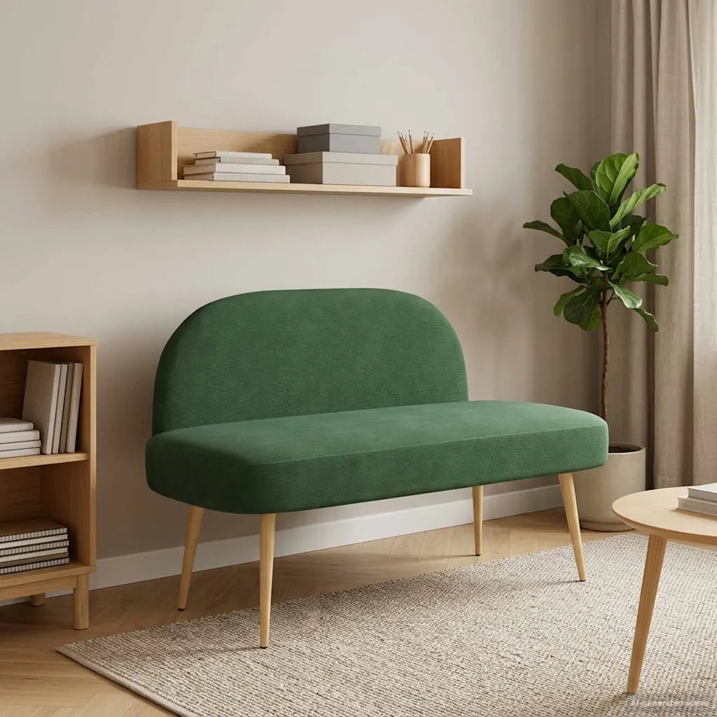 Panchina imbottita con schienale Verde giungla 110 x 60 x 76 cm 42040781