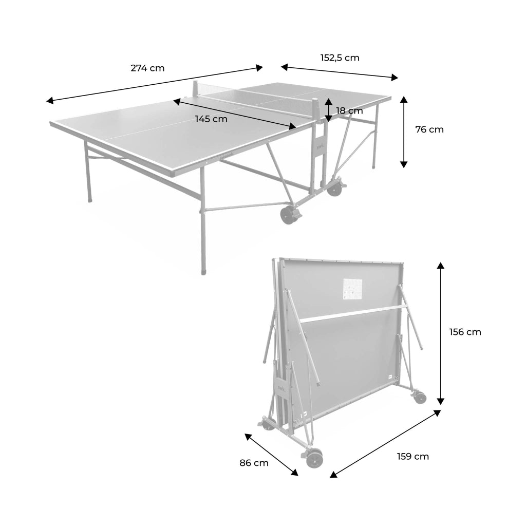 Tavolo da ping pong per interni piegabile con 2 racchette e 3 palline,