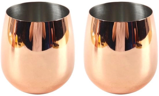 Set di bicchieri da vino - Coperchio in alluminio - Stagno in acciaio inossidabile 304 - Senza manico - 560 ml - Resistenti alle cadute e portatili - Bicchieri da drink