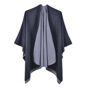Nuova sciarpa da donna, scialle, mantella alla moda in cashmere tinta unita con spacco