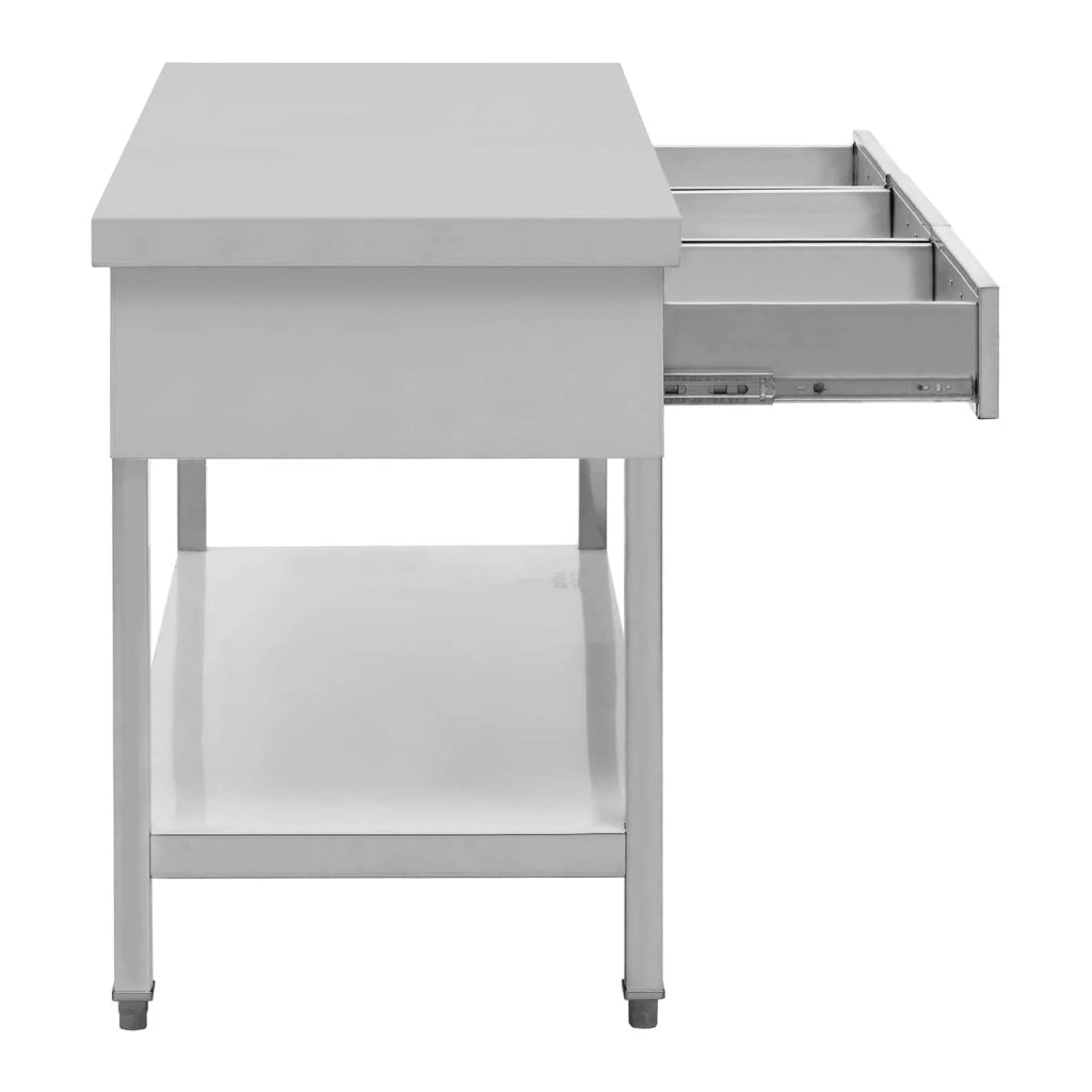 Tavolo da lavoro con cassetti 150 x 60 cm 295 kg tavolo da lavoro tavolo da lavoro officina professionale acciaio inox 14_0005146