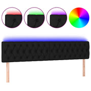 Testiera | Testata a LED Nera 180x7x78/88 cm in Tessuto