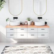 Piano Bagno Marrone 180x50x(2-6) cm Legno Massello Trattato 3156166