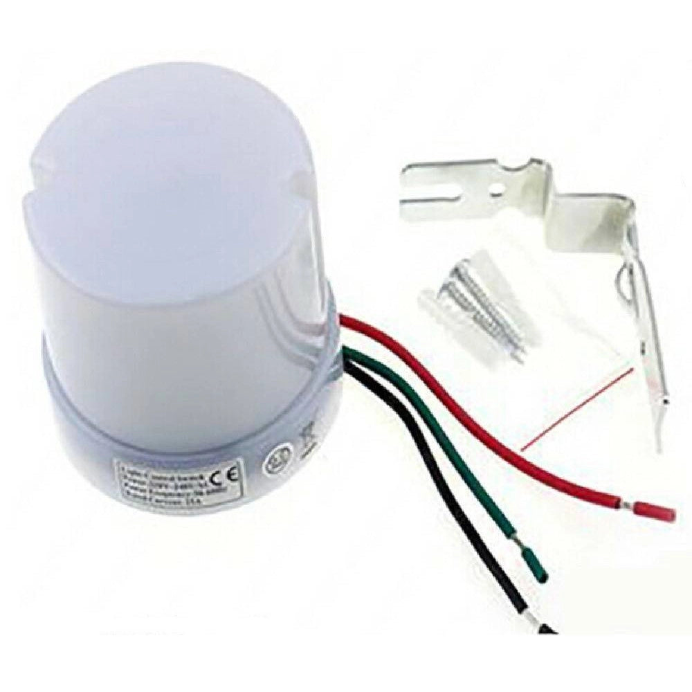 Trade Shop - Sensore Di Luce Luminosita' Crepuscolare Fotoelettrico 25a Ip44 Bianco Ycc1007 -