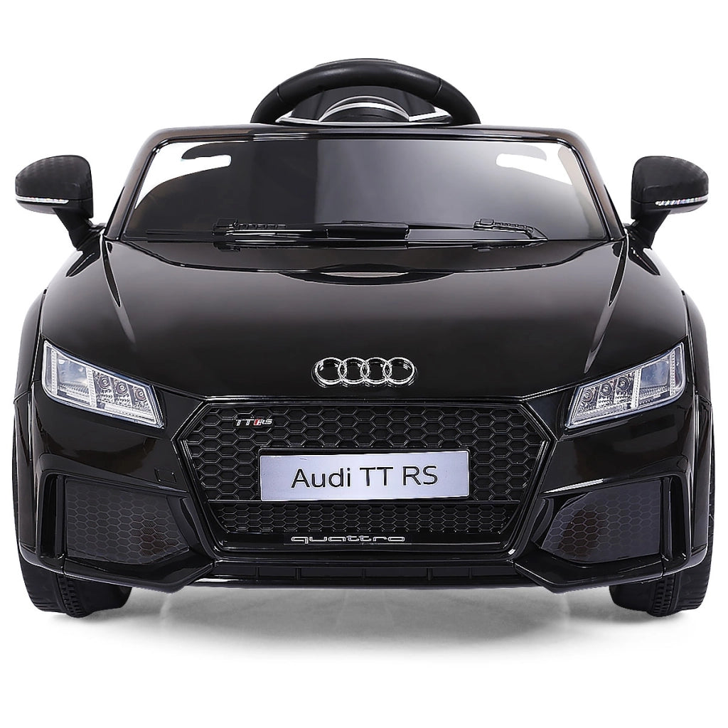 Macchinina per bambini con 2 motori telecomando MP3, Audi TTRS con batteria 12 V per bambini, Nero-Macchinine giocattoli