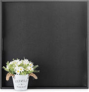 Tavolo da salotto 60x60 Grande tavolo ottomano decorativo nero con maniglie - 22" x 22