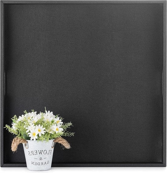 Tavolo da salotto 60x60 Grande tavolo ottomano decorativo nero con maniglie - 22" x 22