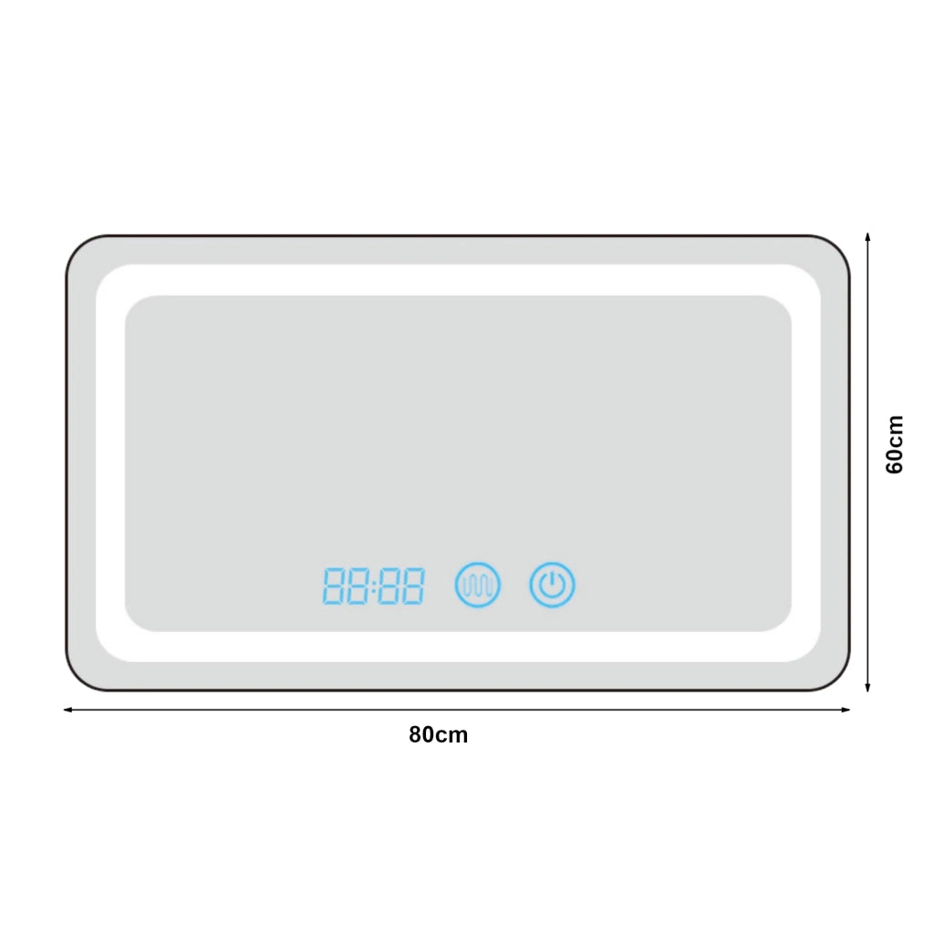 Specchio decorativo moderno a LED 60 x 80 x 4 cm argento 03_0010155