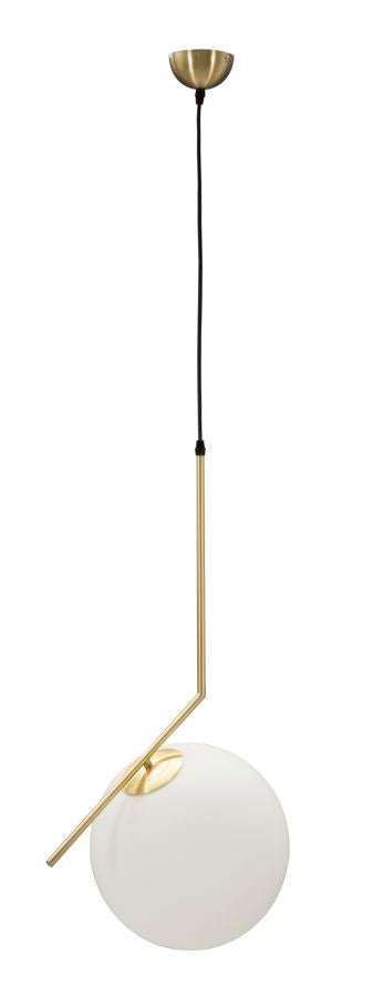 Lampadario Glamy 50x30x100 cm in Ferro e Vetro Bianco e Oro