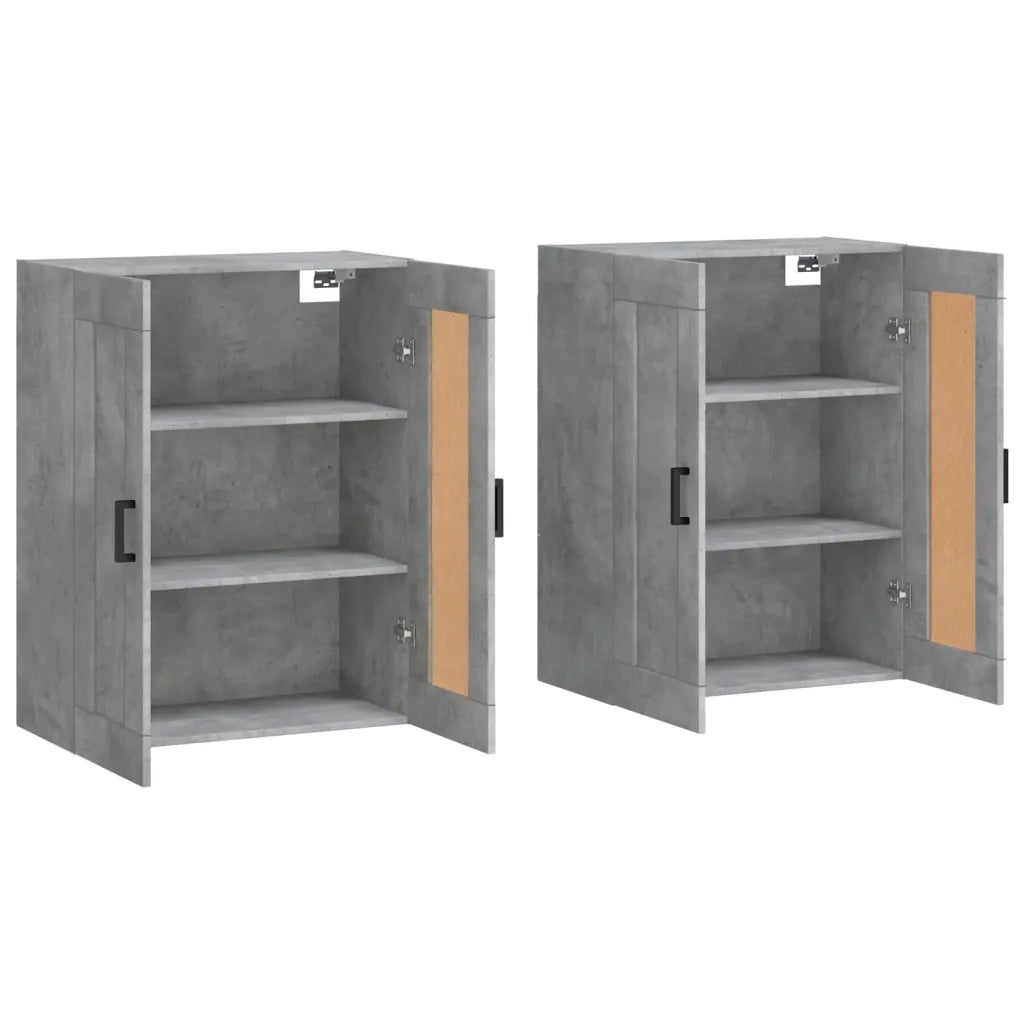 Armadietti a Parete 2 pz Grigio Cemento in Legno Multistrato 3198021
