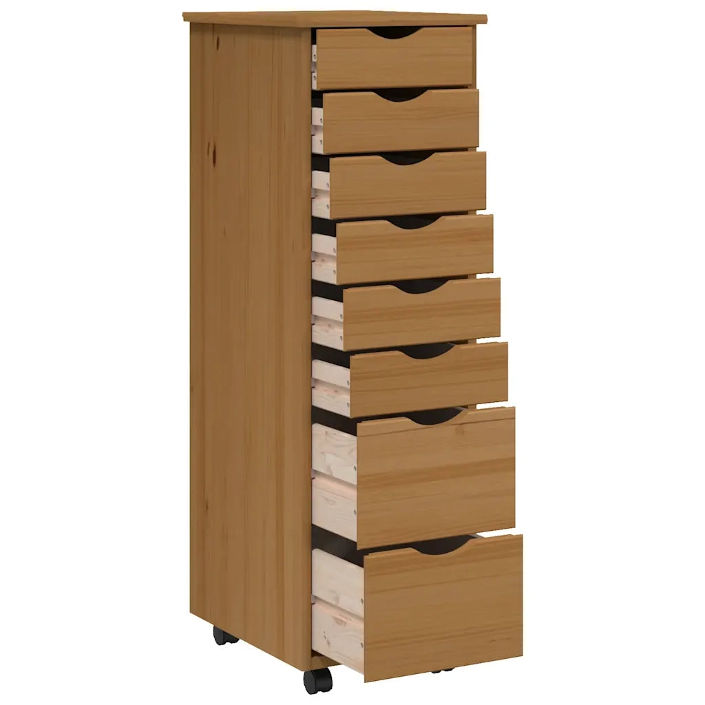 Armadietto Rotante con Cassetti MOSS ambra Legno Massello Pino 355894