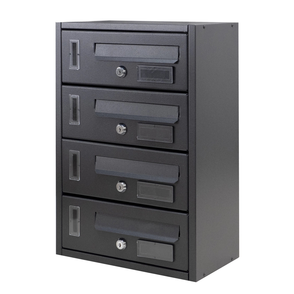 Cassetta Postale Condominiale 4 Posti In Metallo Hugo 30X17X42h cm - Mille 783.c