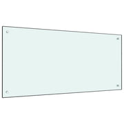 Paraschizzi da cucina con protezione antispruzzo design moderno 100 x 50 cm vetro temperato bianco 02_0046326