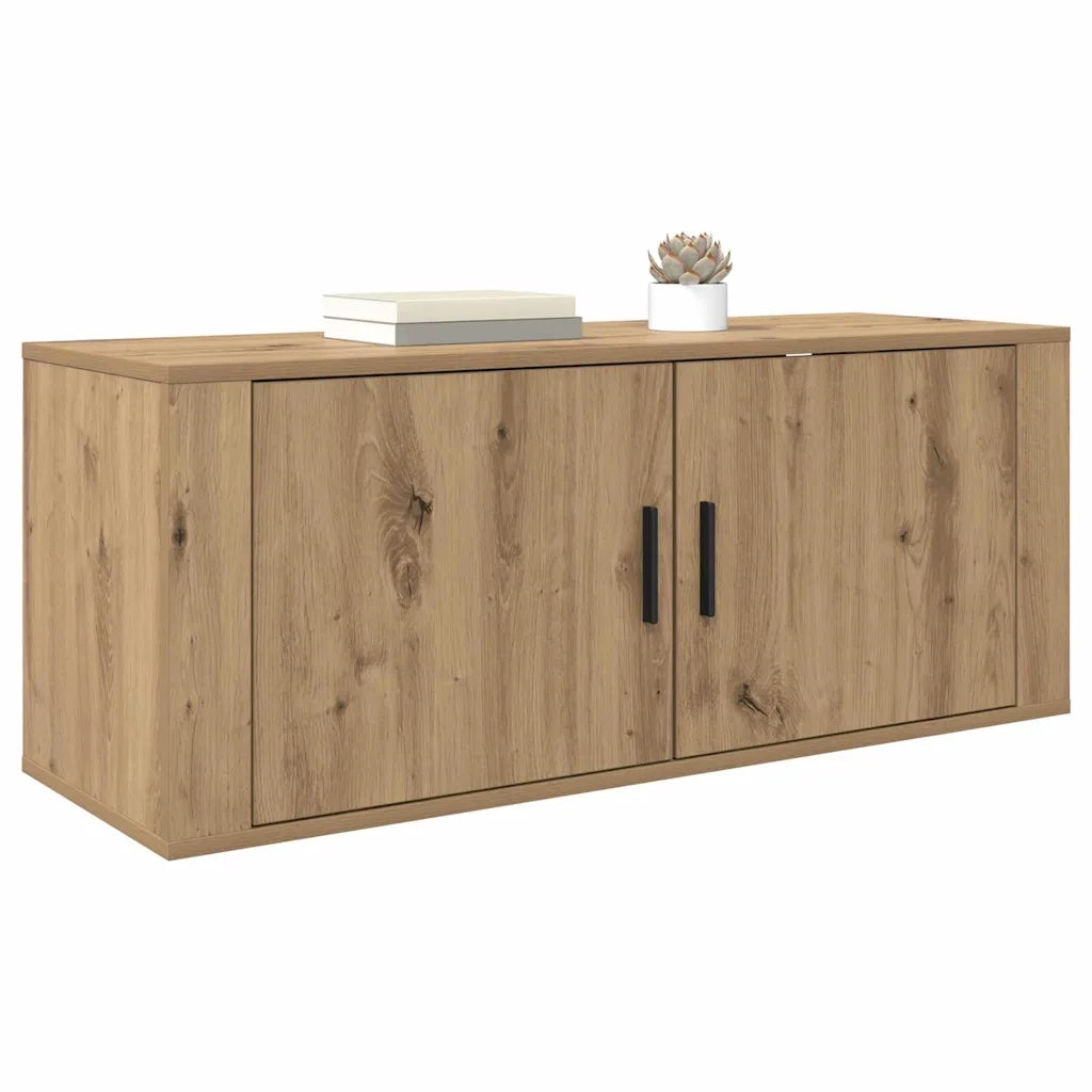 Mobile TV da parete-Mobile TV a Muro-Credenza TV Rovere artigianale 100 x 34,5 x 40 cm