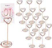 Hart forma di cartellino metallico per posto, cartellino di posizionamento, cartellino di memoria, cartellino di tavolo, cartellino di posizionamento per eventi, matrimoni, compleanni, ristoranti (rosa oro), 12 pezzi