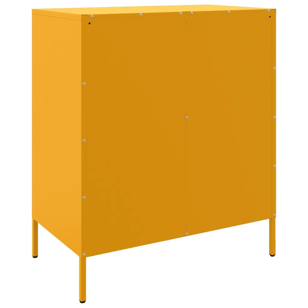vidaXL Credenza Giallo Senape 68x39x79 cm in Acciaio