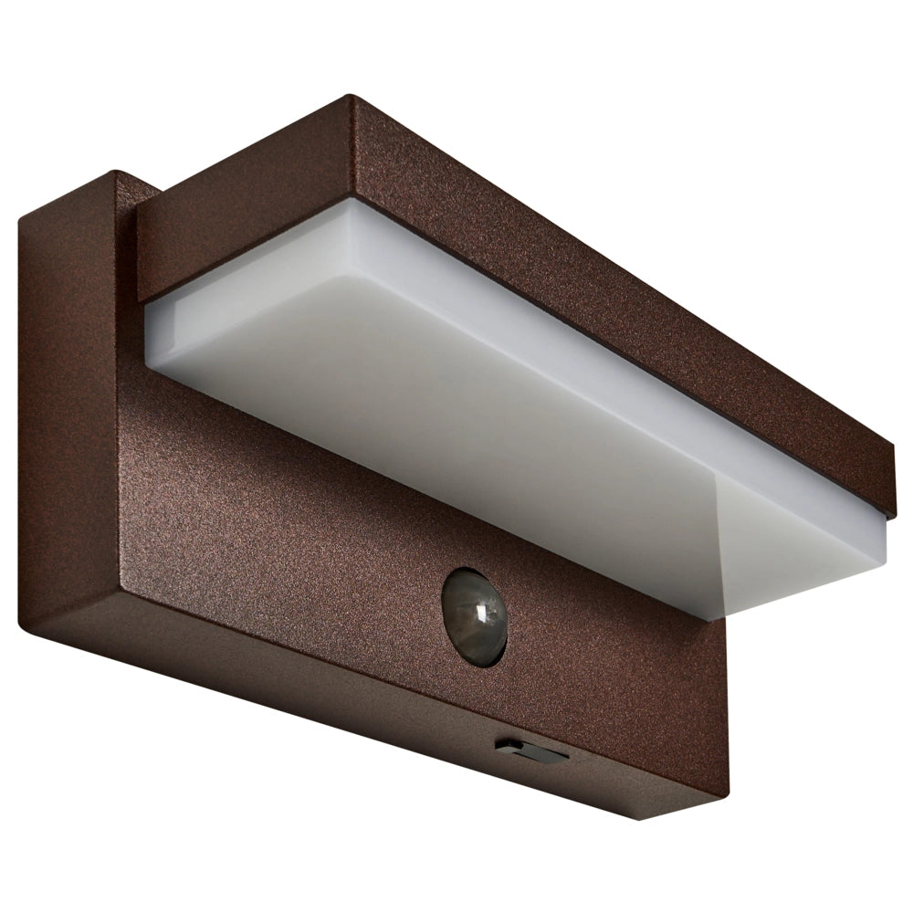 Applique da Esterno a LED in Alluminio Marrone con Sensore di Movimento e Cavo USB Luce d'Accento IP54 Design Moderno