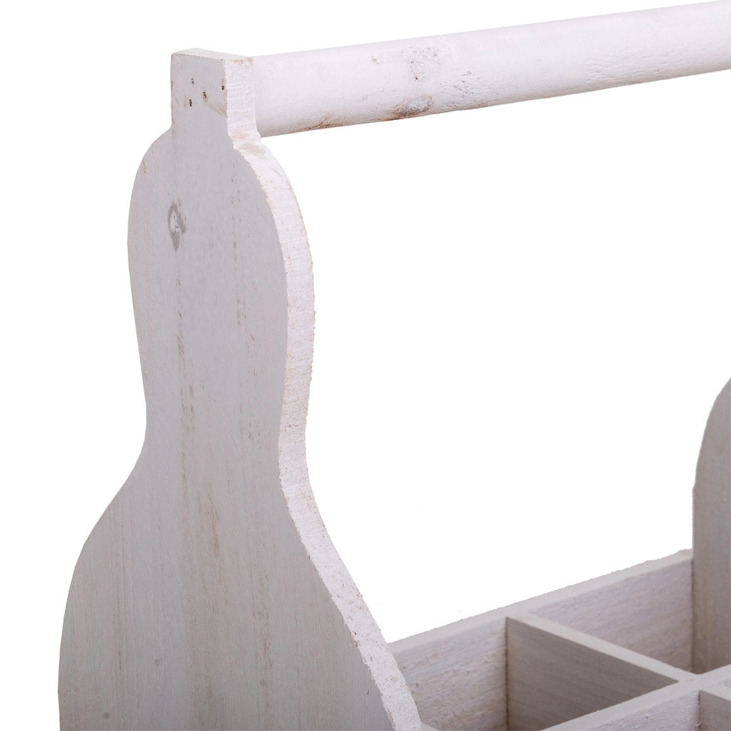 Cesto portafiori in legno bianco 26x17,5x10/30h