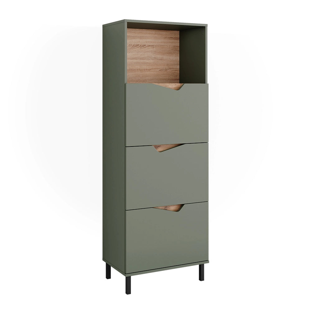 Vicco Credenza Verde/Artigianale 60 x 169.5 cm con 4 scomparti
