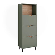 Vicco Credenza Verde/Artigianale 60 x 169.5 cm con 4 scomparti