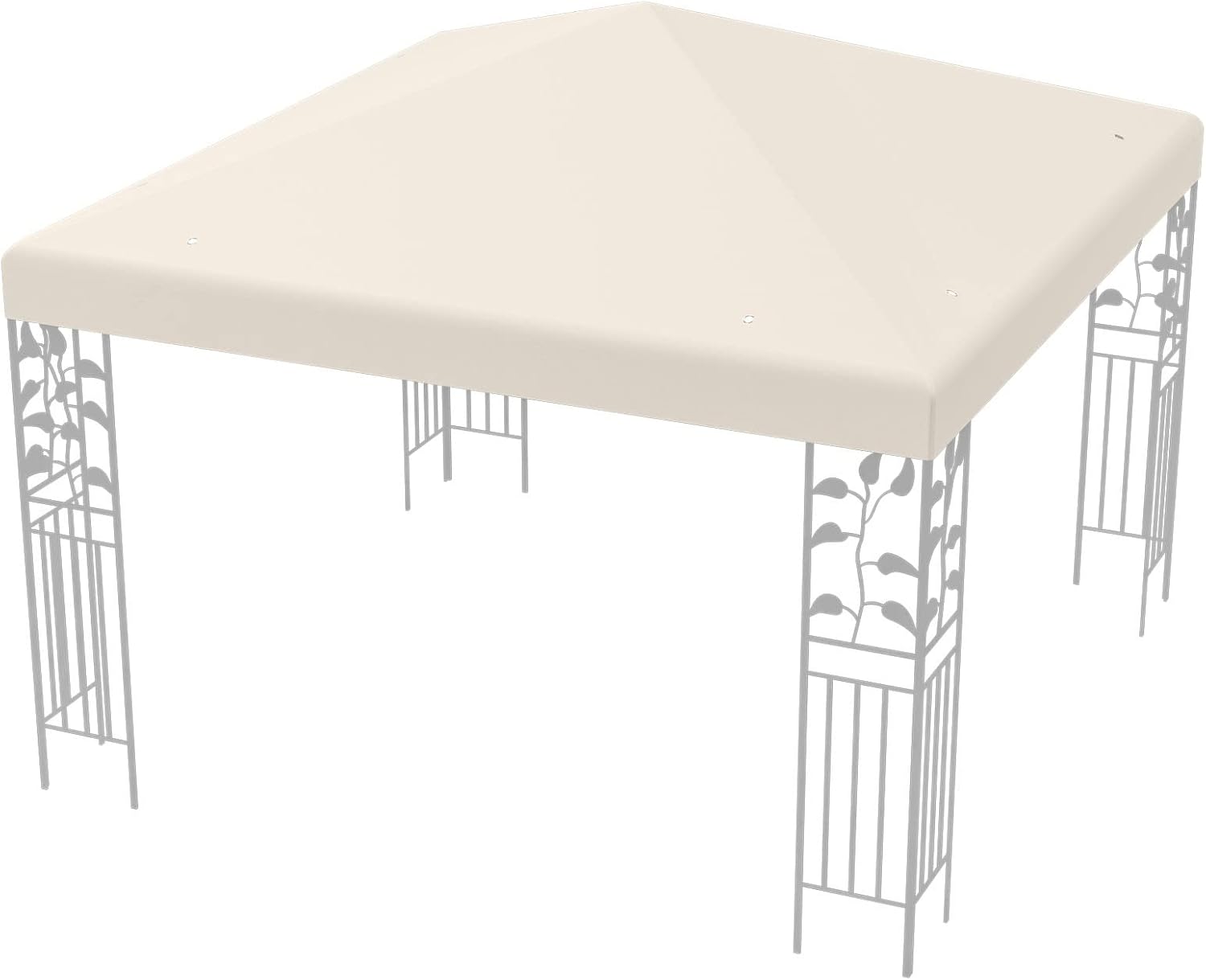 Tettoia di Ricambio per Gazebo da 3 x 3 m, Copertura per Gazebo da Giardino con Gancio e Chiusura a Strappo, Fori di Drenaggio, Facile da Montare (Beige)