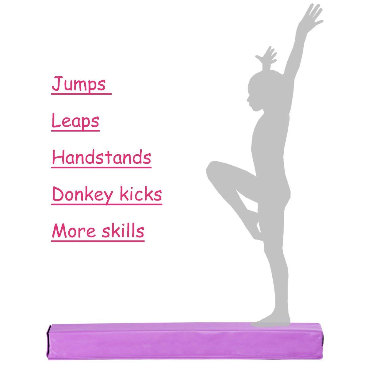 117 cm Trave di Equilibrio Trave da Ginnastica per Allenamento a Casa, Vari Colori Disponibili