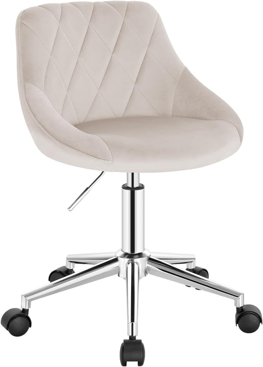 Sedia da Scrivania Moderna, Sgabello Regolabile Senza Braccioli, per Camera da Letto Studio Soggiorno, Velluto