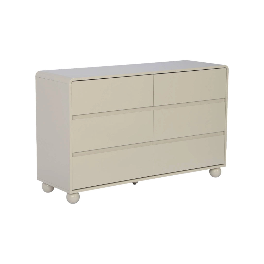 Cassettiera per bambini effetto legno laccato, 6 cassetti