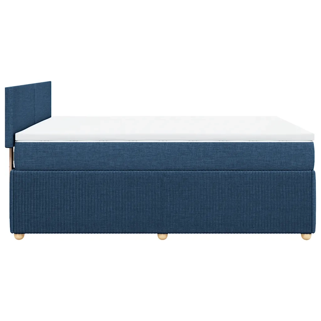 Giroletto a Molle con Materasso Blu 140x190 cm in Tessuto