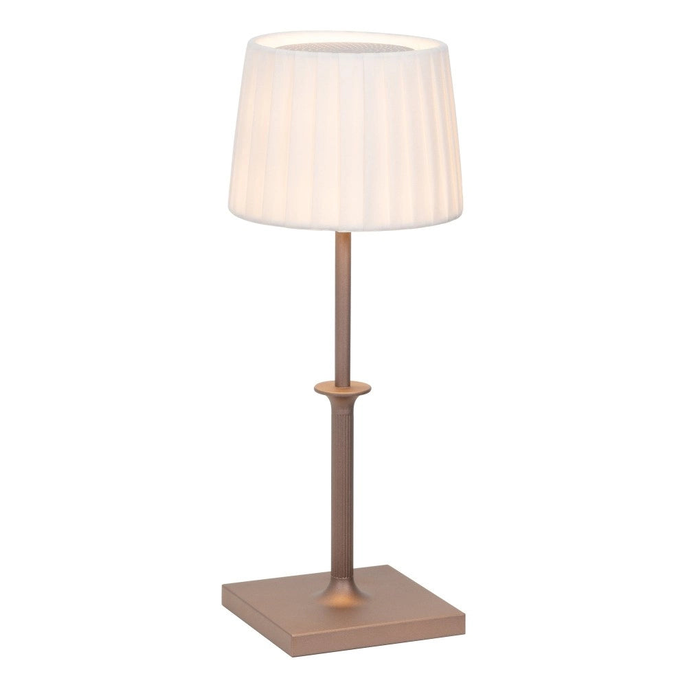 Lampada da Tavolo Ricaricabile Poldina Classic Zafferano Led Touch Dimmer - Design Elegante Senza Fili Bronzo
