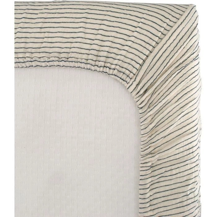 Lenzuolo con angoli fasciatoio - DOMIVA - 60x120 cm - Righe - Garza di cotone