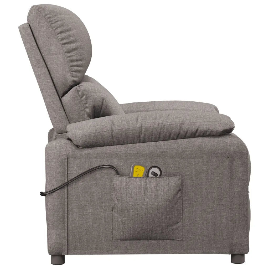 Poltrona Elettrica Massaggiante Reclinabile Tortora in Tessuto cod mxl 31748