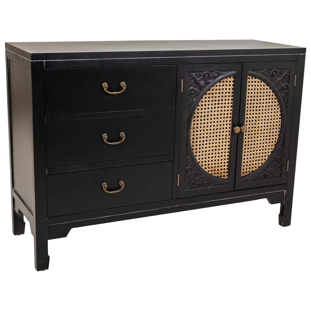Credenza in legno nero 106x36x73