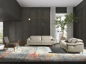 Poltrona in pelle grigio scuro