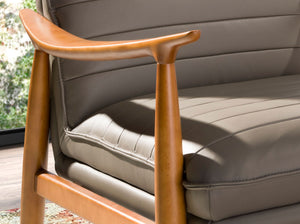 Poltrona in pelle grigio scuro